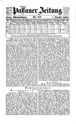 Passauer Zeitung Freitag 1. November 1861