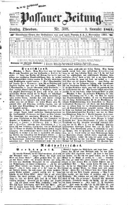 Passauer Zeitung Samstag 9. November 1861
