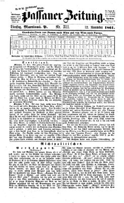 Passauer Zeitung Dienstag 12. November 1861