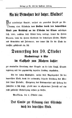 Passauer Zeitung Donnerstag 3. Oktober 1861