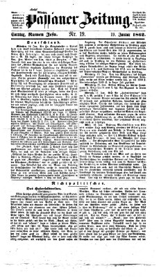 Passauer Zeitung Sonntag 19. Januar 1862