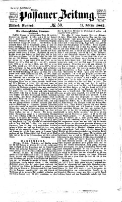 Passauer Zeitung Mittwoch 19. Februar 1862