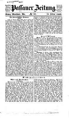 Passauer Zeitung Montag 24. Februar 1862