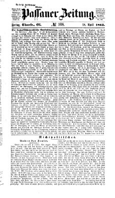Passauer Zeitung Freitag 18. April 1862