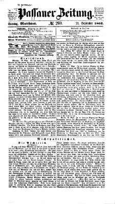 Passauer Zeitung Sonntag 21. September 1862