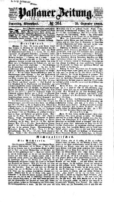 Passauer Zeitung Donnerstag 25. September 1862