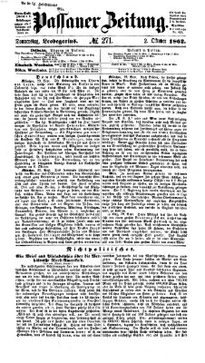Passauer Zeitung Donnerstag 2. Oktober 1862