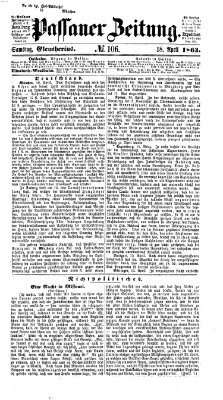 Passauer Zeitung Samstag 18. April 1863