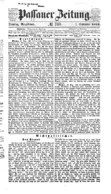 Passauer Zeitung Dienstag 1. September 1863