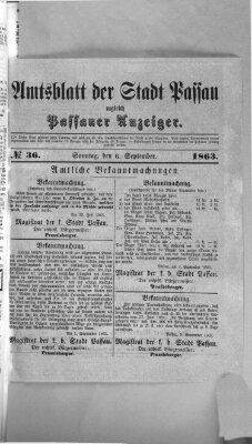 Passauer Zeitung Sonntag 6. September 1863