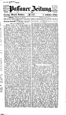 Passauer Zeitung Dienstag 8. September 1863