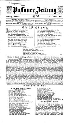 Passauer Zeitung Sonntag 18. Oktober 1863