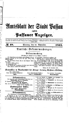 Passauer Zeitung Sonntag 29. November 1863
