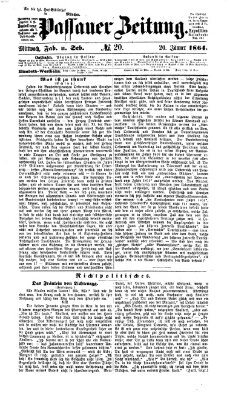 Passauer Zeitung Mittwoch 20. Januar 1864