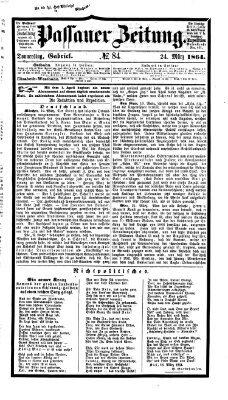 Passauer Zeitung Donnerstag 24. März 1864