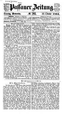 Passauer Zeitung Sonntag 23. Oktober 1864