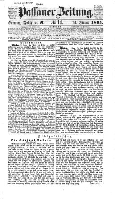 Passauer Zeitung Samstag 14. Januar 1865