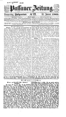 Passauer Zeitung Donnerstag 19. Januar 1865