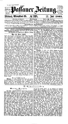 Passauer Zeitung Mittwoch 21. Juni 1865