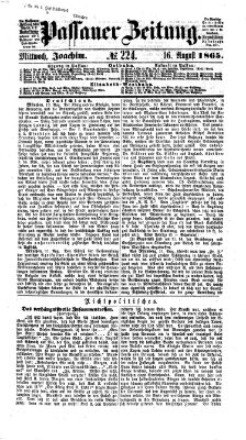 Passauer Zeitung Mittwoch 16. August 1865