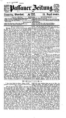 Passauer Zeitung Donnerstag 24. August 1865
