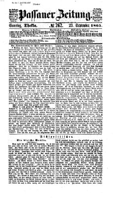 Passauer Zeitung Samstag 23. September 1865