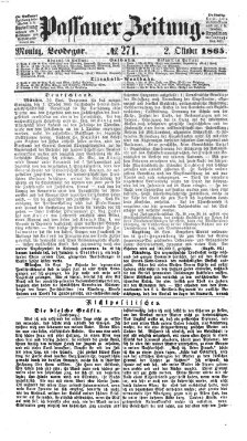 Passauer Zeitung Montag 2. Oktober 1865