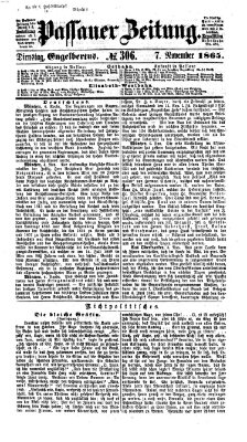 Passauer Zeitung Dienstag 7. November 1865