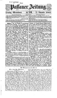 Passauer Zeitung Samstag 11. November 1865