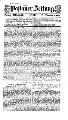 Passauer Zeitung Sonntag 19. November 1865