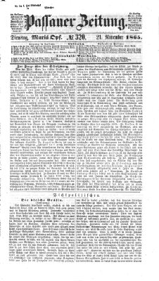 Passauer Zeitung Dienstag 21. November 1865
