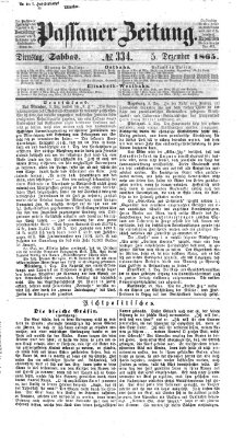 Passauer Zeitung Dienstag 5. Dezember 1865