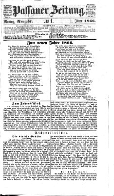 Passauer Zeitung Montag 1. Januar 1866
