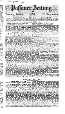 Passauer Zeitung Donnerstag 22. März 1866