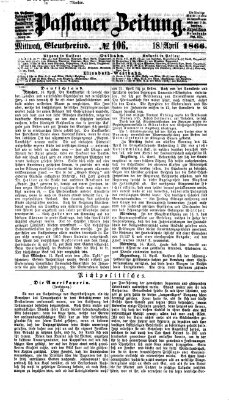 Passauer Zeitung Mittwoch 18. April 1866