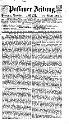 Passauer Zeitung Samstag 24. August 1867