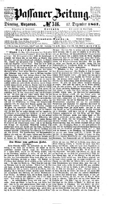Passauer Zeitung Dienstag 17. Dezember 1867