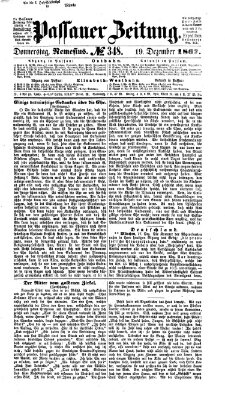 Passauer Zeitung Donnerstag 19. Dezember 1867