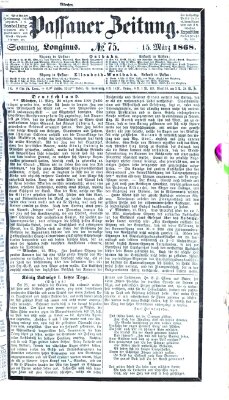 Passauer Zeitung Sonntag 15. März 1868