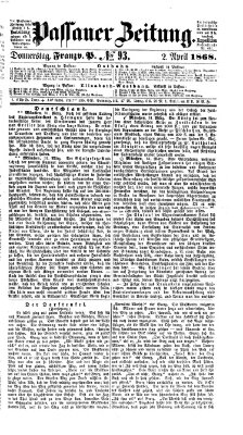 Passauer Zeitung Donnerstag 2. April 1868