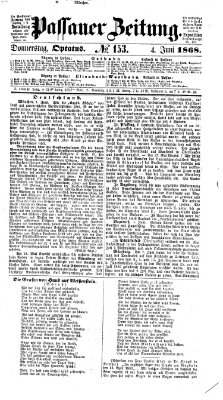 Passauer Zeitung Donnerstag 4. Juni 1868