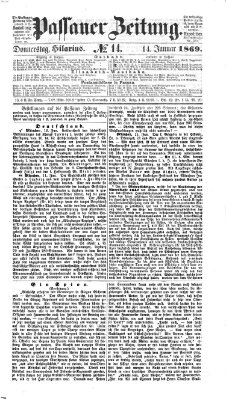 Passauer Zeitung Donnerstag 14. Januar 1869