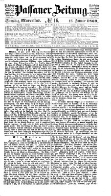 Passauer Zeitung Samstag 16. Januar 1869