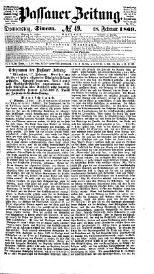 Passauer Zeitung Donnerstag 18. Februar 1869