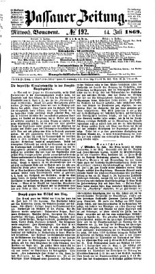 Passauer Zeitung Mittwoch 14. Juli 1869