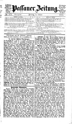 Passauer Zeitung Freitag 1. Oktober 1869