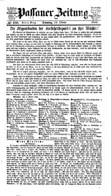 Passauer Zeitung Sonntag 10. Oktober 1869