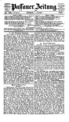 Passauer Zeitung Mittwoch 1. Dezember 1869