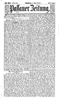 Passauer Zeitung Samstag 2. April 1870