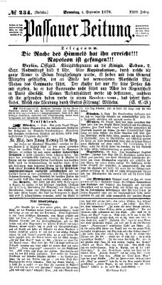 Passauer Zeitung Sonntag 4. September 1870